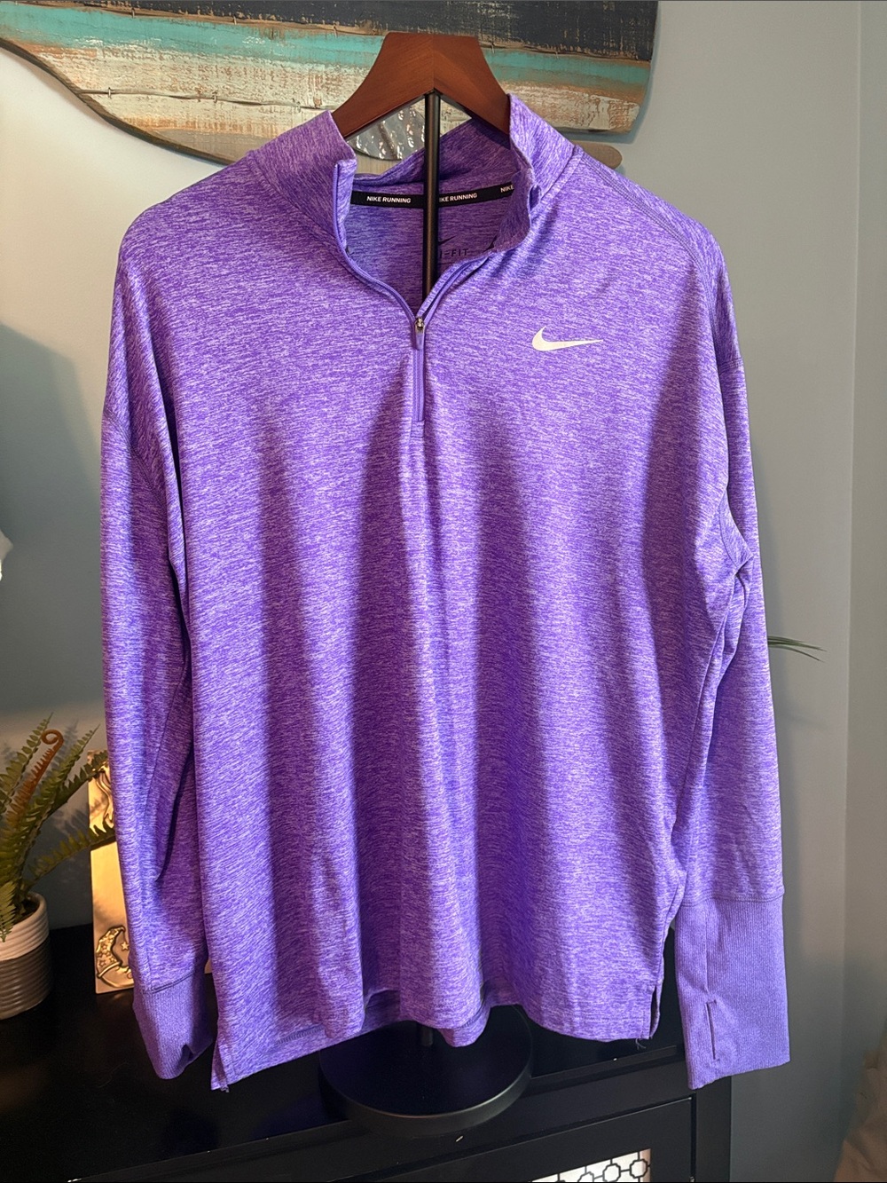 Nike Women’s Purple Heather Quarter-Zip Performance Pullover